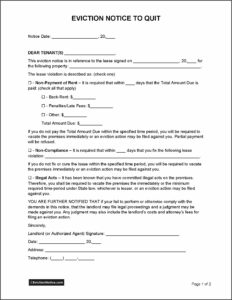 Eviction Notice Templates