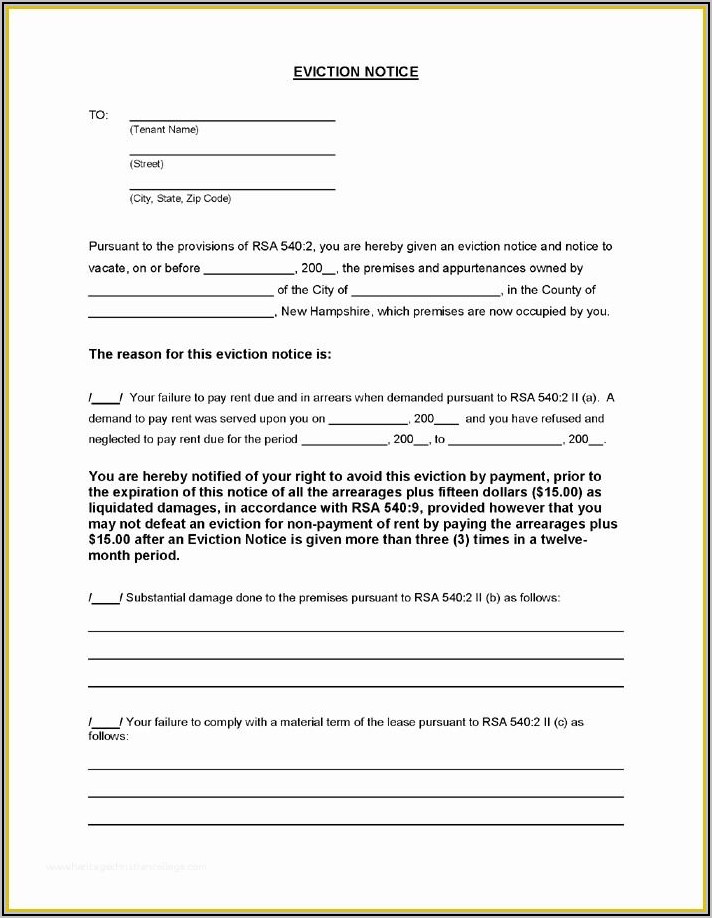 Eviction Notice Templates Free