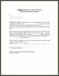 Eviction Notice Washington State Form