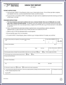 Eye Test Form For Driving Licence Ireland