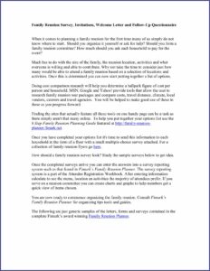 Family Gathering Family Reunion Invitation Letter