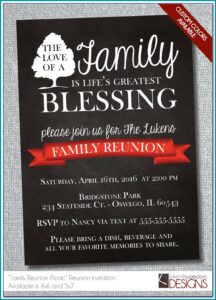 Family Reunion Invitation Wording Ideas