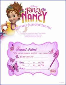 Fancy Nancy Party Invitations Templates
