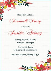 Farewell Invitation Card Design