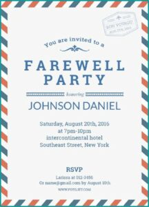 Farewell Invitation Card Template