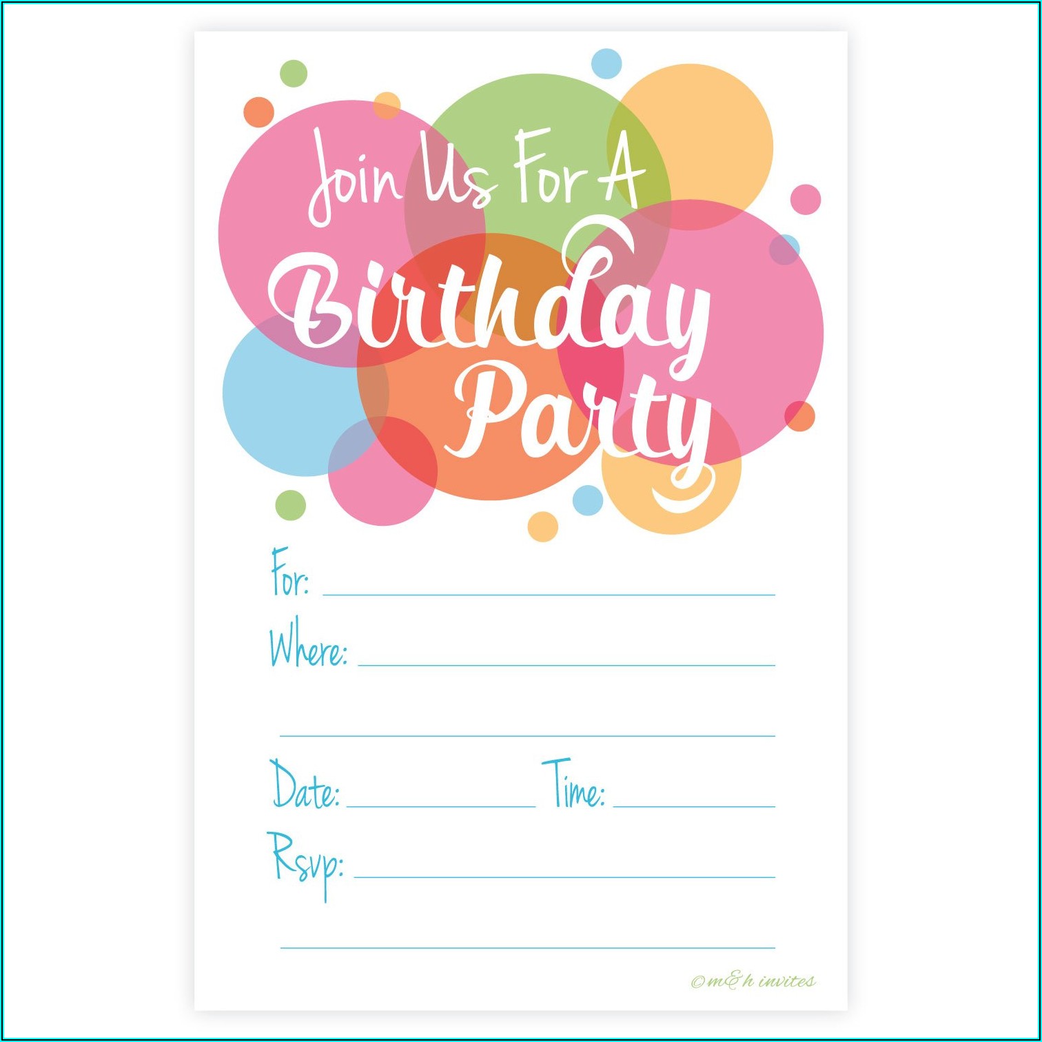 Fill In Birthday Invitations