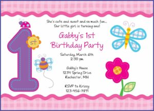 First Birthday Invitation Cards Templates Free