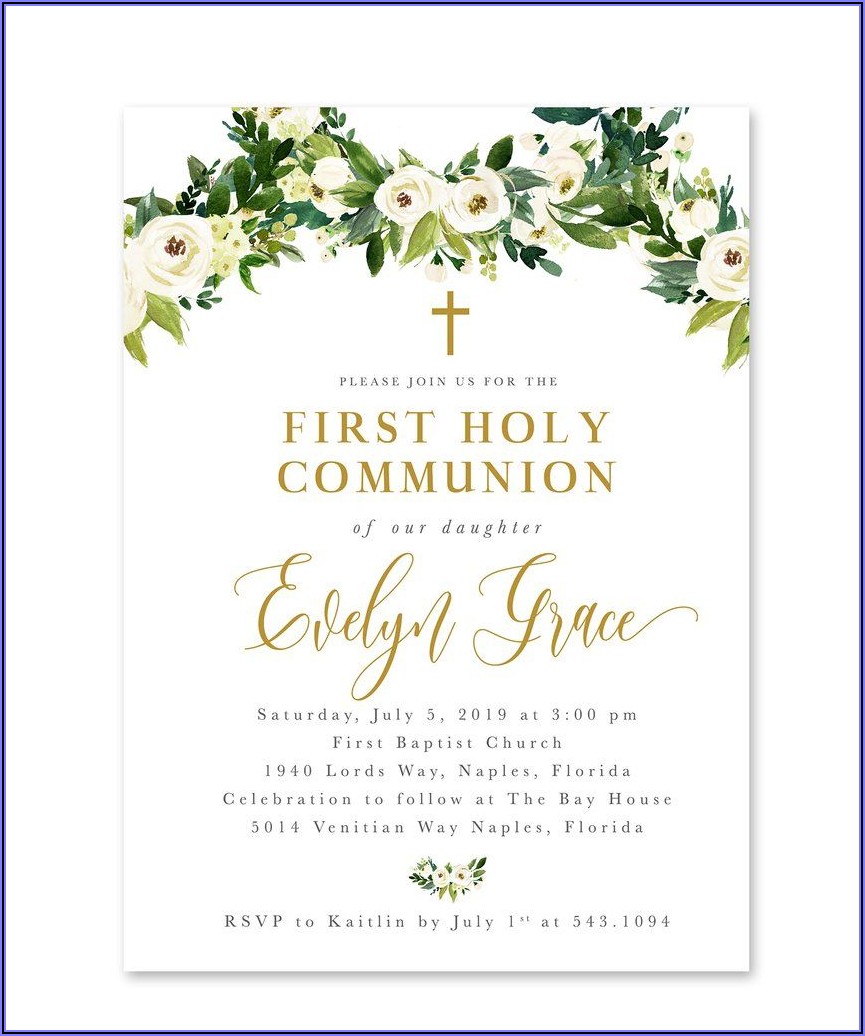 First Holy Communion Party Invitation Wording