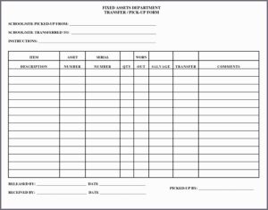 Fixed Asset List Template