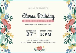 Floral Birthday Invitation Template