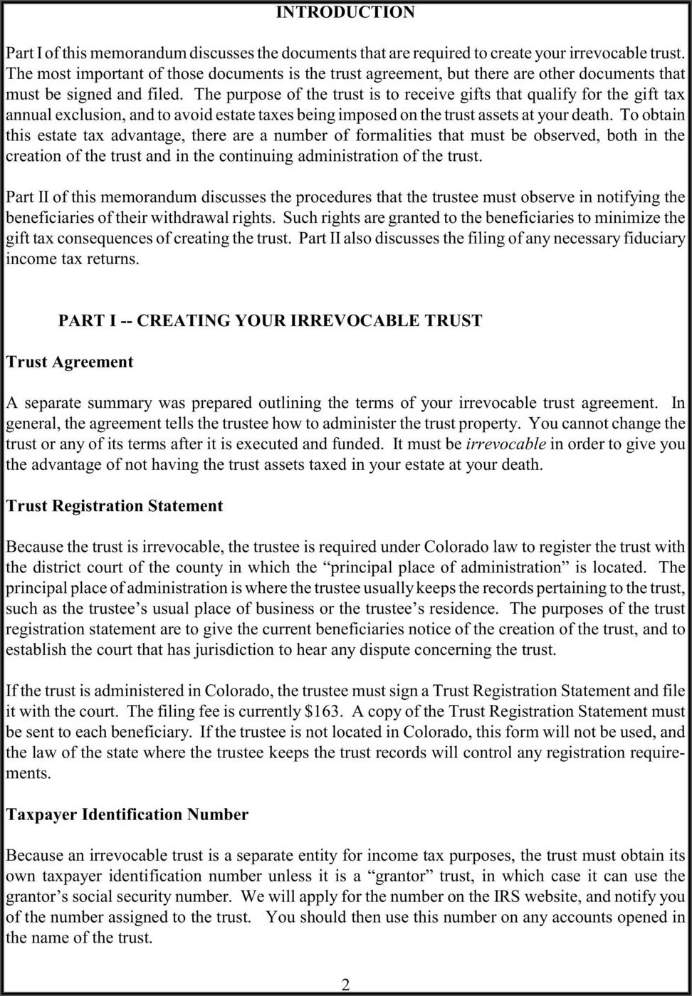 Florida Irrevocable Trust Execution Formalities