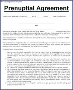 Florida Prenuptial Agreement Form Pdf
