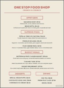 Food Menu Template Word Free