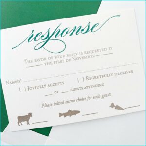 Forest Green And Gold Wedding Invitations