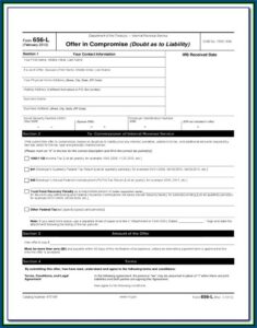 Form 656 L Offer In Compromise (doubt As To Liability)