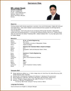 Format For Curriculum Vitae