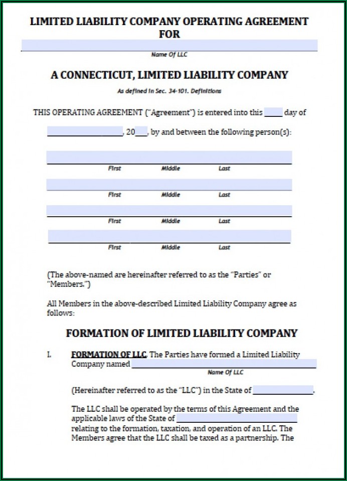 Forming An Llc In Connecticut