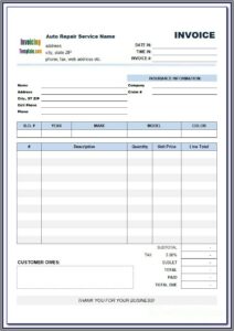 Free Automotive Repair Receipt Template