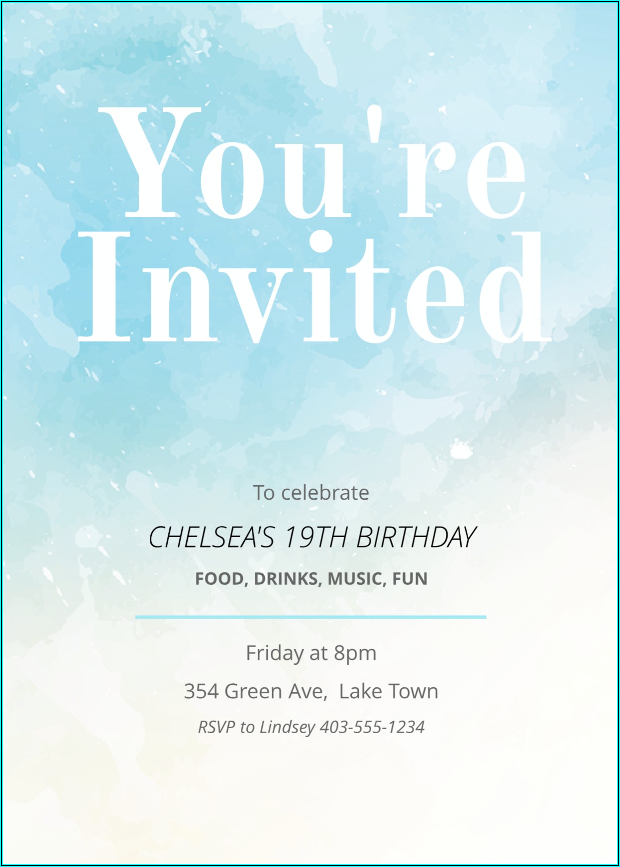 Free Birthday Invitation Card