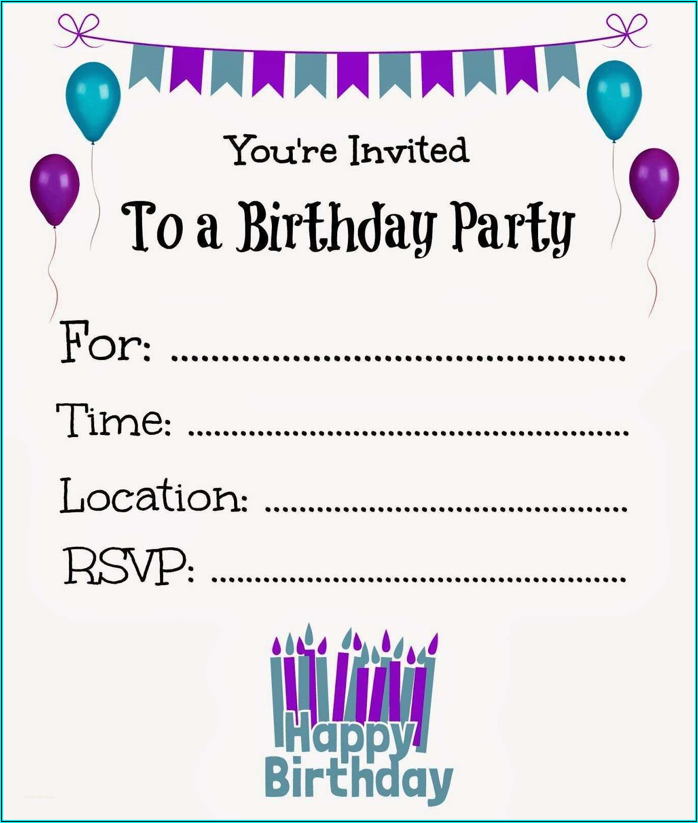 Free Download Birthday Invitation