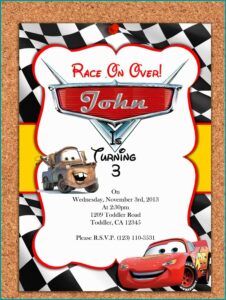 Free Editable Disney Cars Birthday Invitations