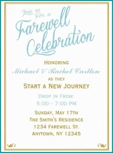 Free Editable Farewell Invitation Template