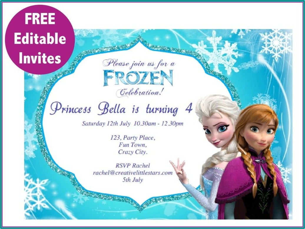 Free Frozen 2 Birthday Invitation Card Template