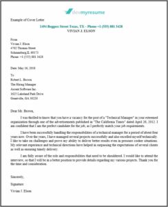 Free Job Application Letter Template