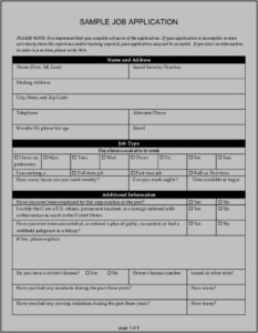 Free Job Application Template Pdf