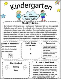 Free Kindergarten Newsletter Templates Word