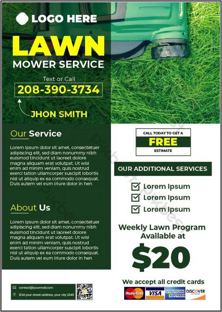 Free Lawn Mowing Service Flyer Template