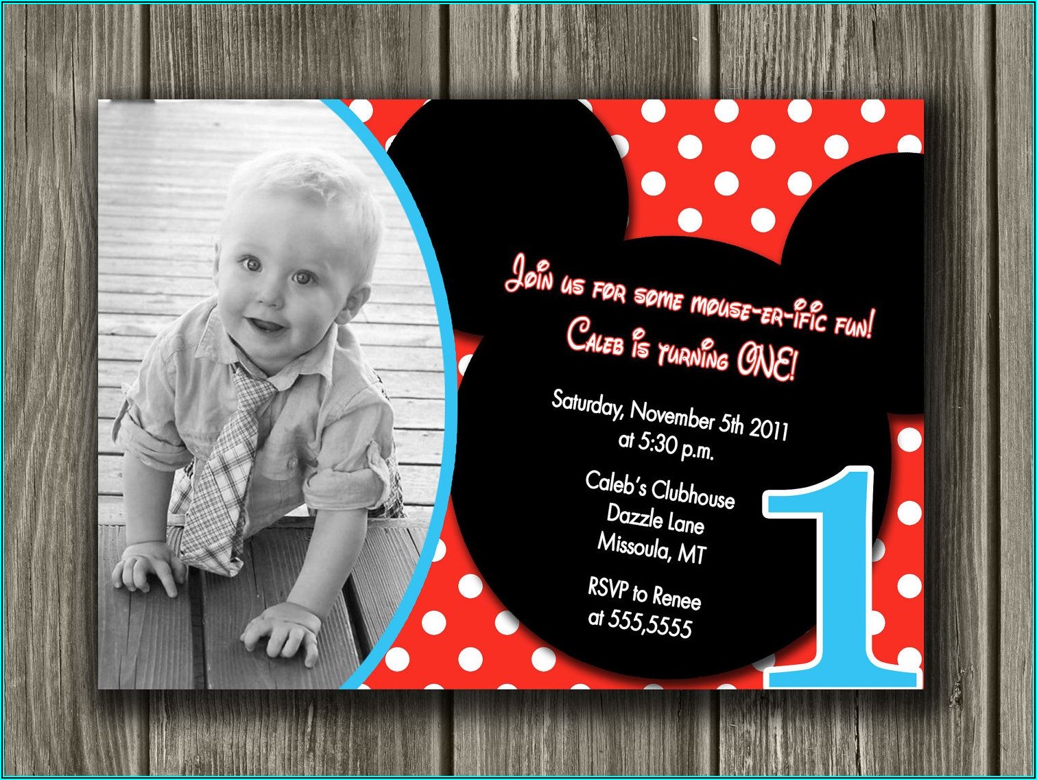 Free Mickey Birthday Invitation Card