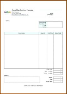 Free Microsoft Word Invoice Template Uk