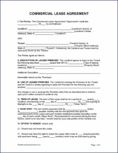 Free Microsoft Word Lease Agreement Template