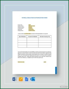 Free Payroll Deduction Form Template
