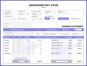 Free Payroll Pay Stub Template