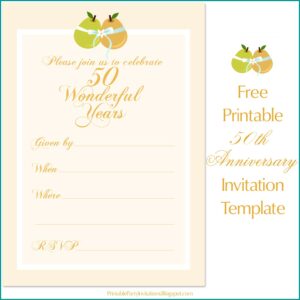 Free Printable 50th Anniversary Party Invitations