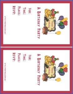 Free Printable Children's Birthday Invitations