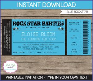 Free Printable Concert Ticket Invitation Templates