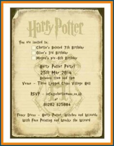 Free Printable Editable Harry Potter Birthday Invitations