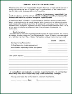 Free Printable Living Will Forms For Pa