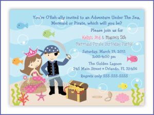 Free Printable Mermaid And Pirate Party Invitations
