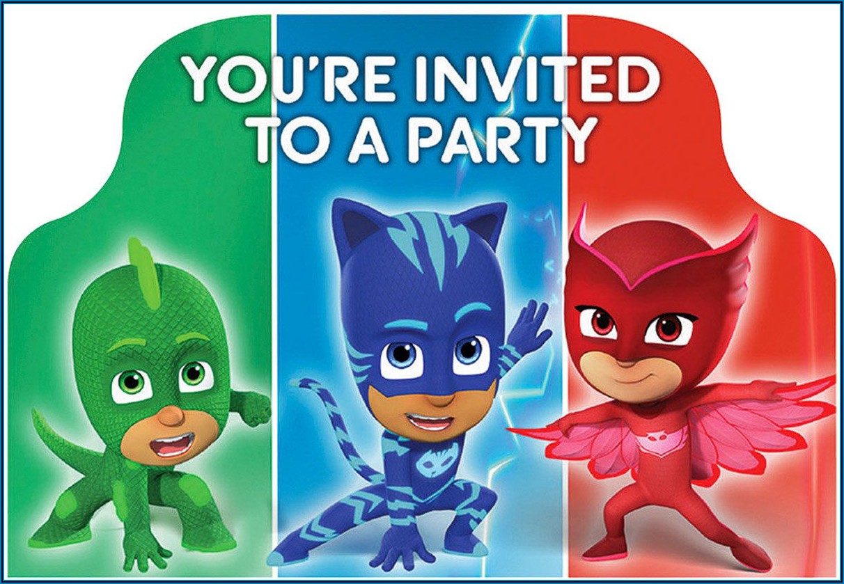 Free Printable Pj Masks Party Invitations