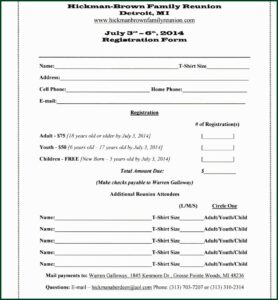 Free Printable T Shirt Order Forms