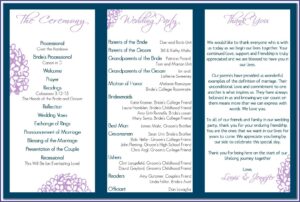 Free Printable Tri Fold Wedding Program Templates