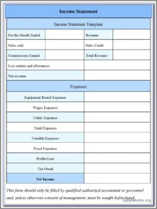 Free Profit And Loss Statement Template For Construction