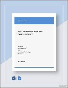 Free Real Estate Sales Contract Template