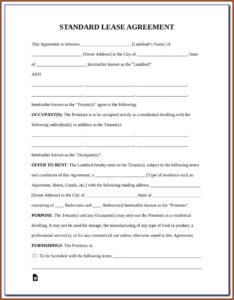 Free Renters Agreement Form