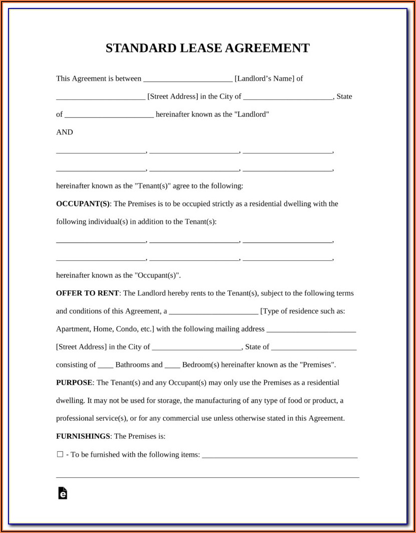 Free Renters Agreement Form