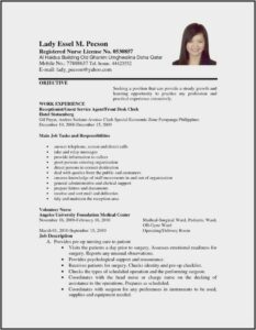 Free Resume Templates For Nursing Students